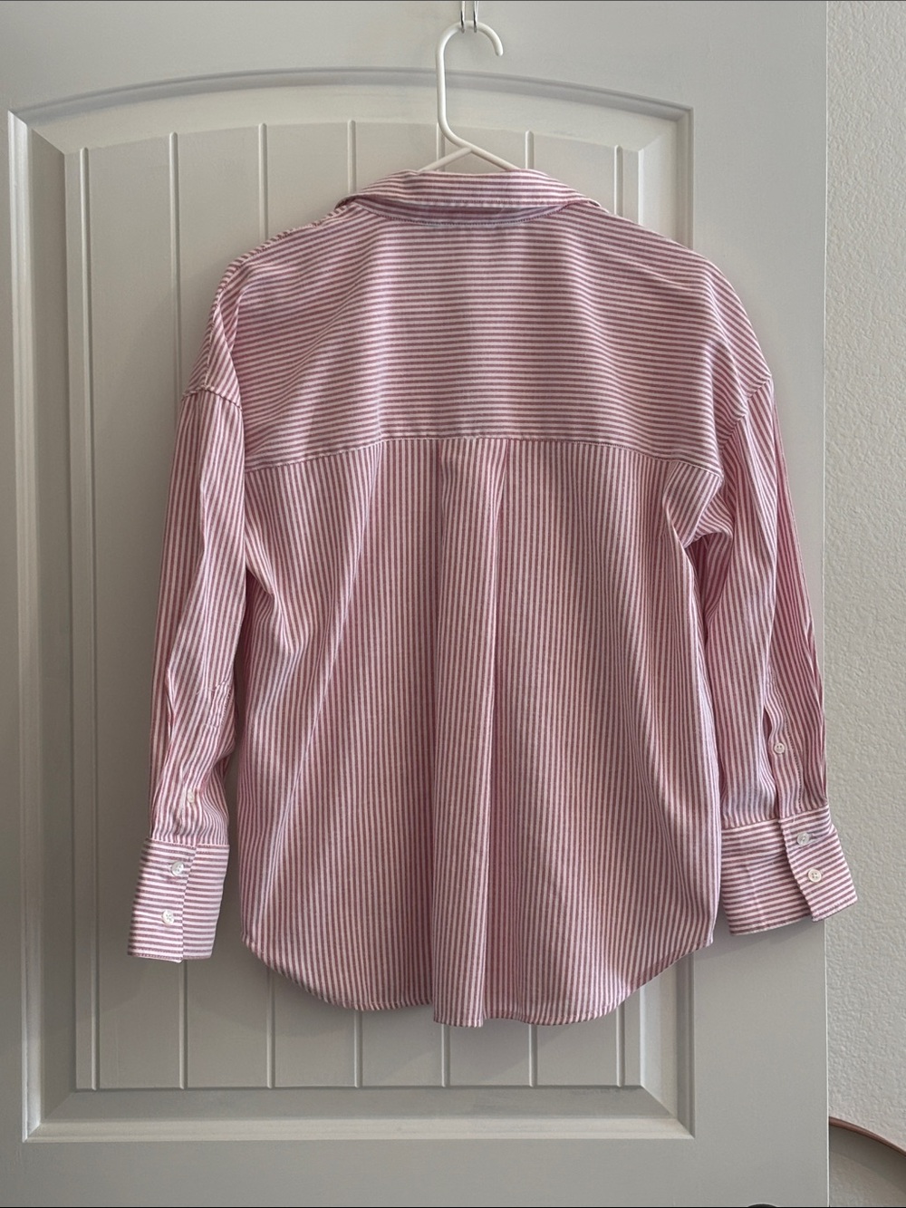 Zara Pink and White Striped Button-Up Blouse - Picture 2 of 3